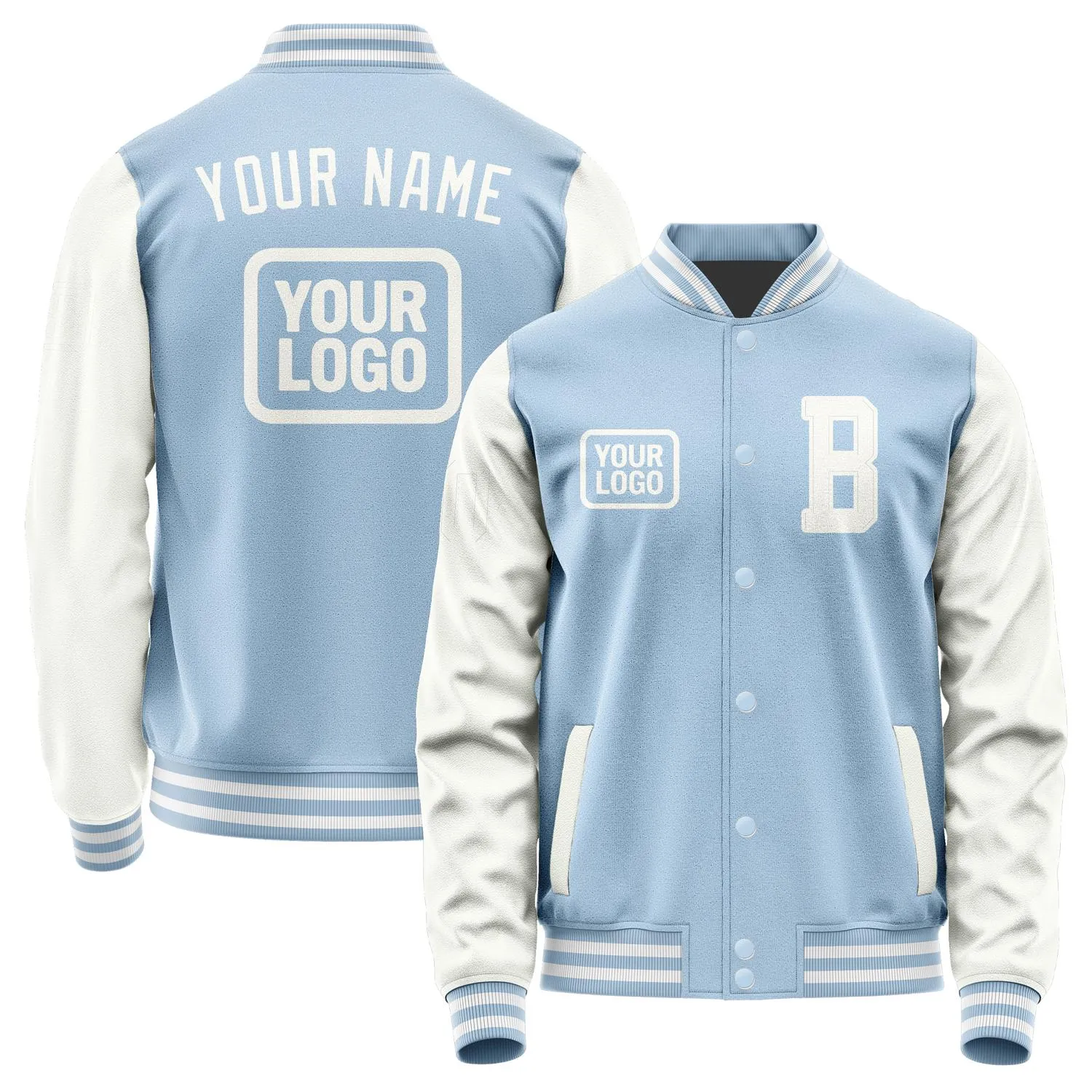 Custom Light Blue White Jacket sold by Tailorly