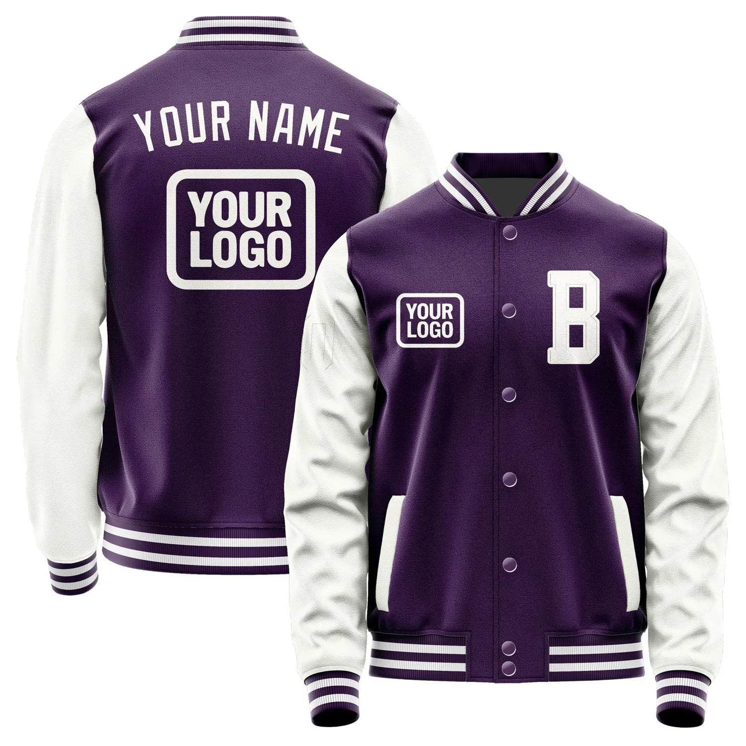 Custom Purple White Jacket sold by Tailorly