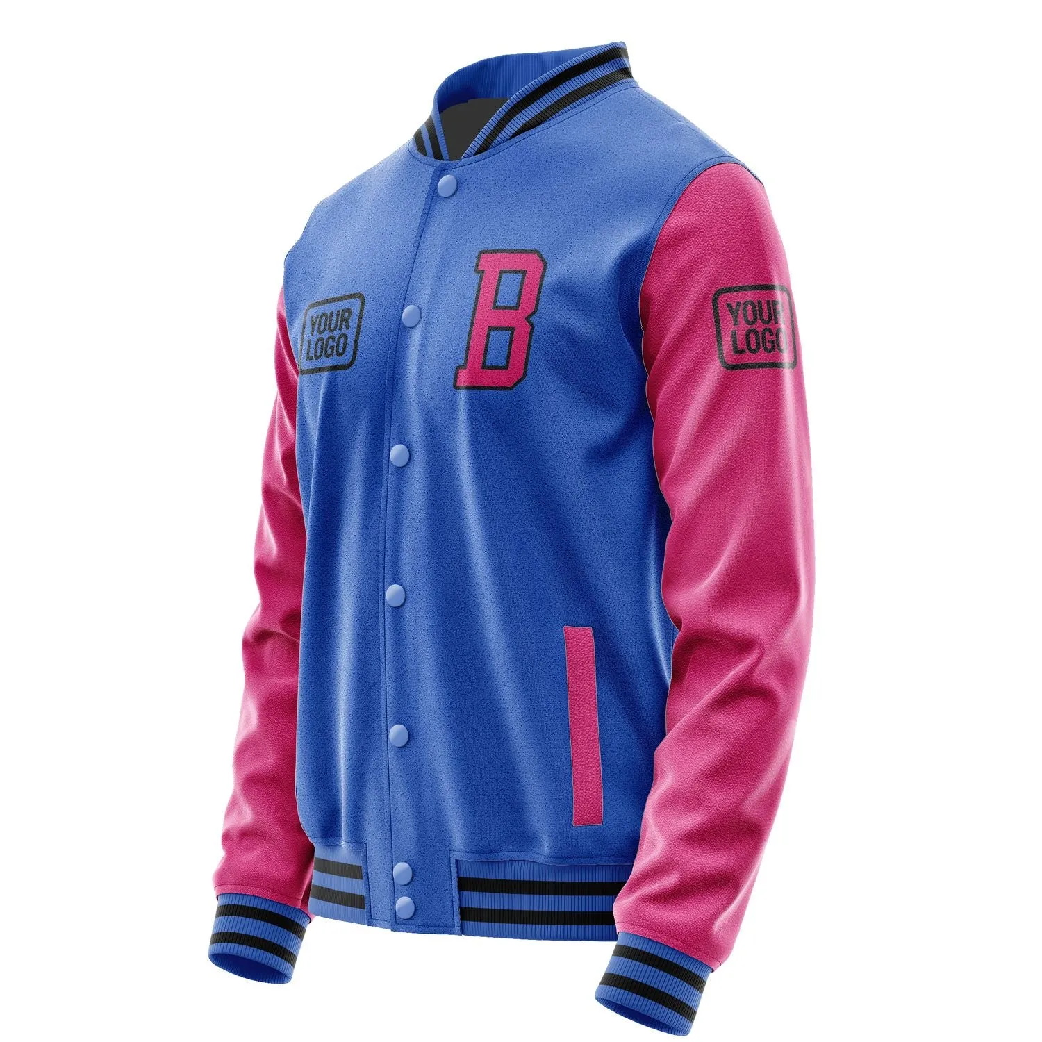 Custom Sky Blue Pink Jacket sold by Tailorly product image thumbnail 3