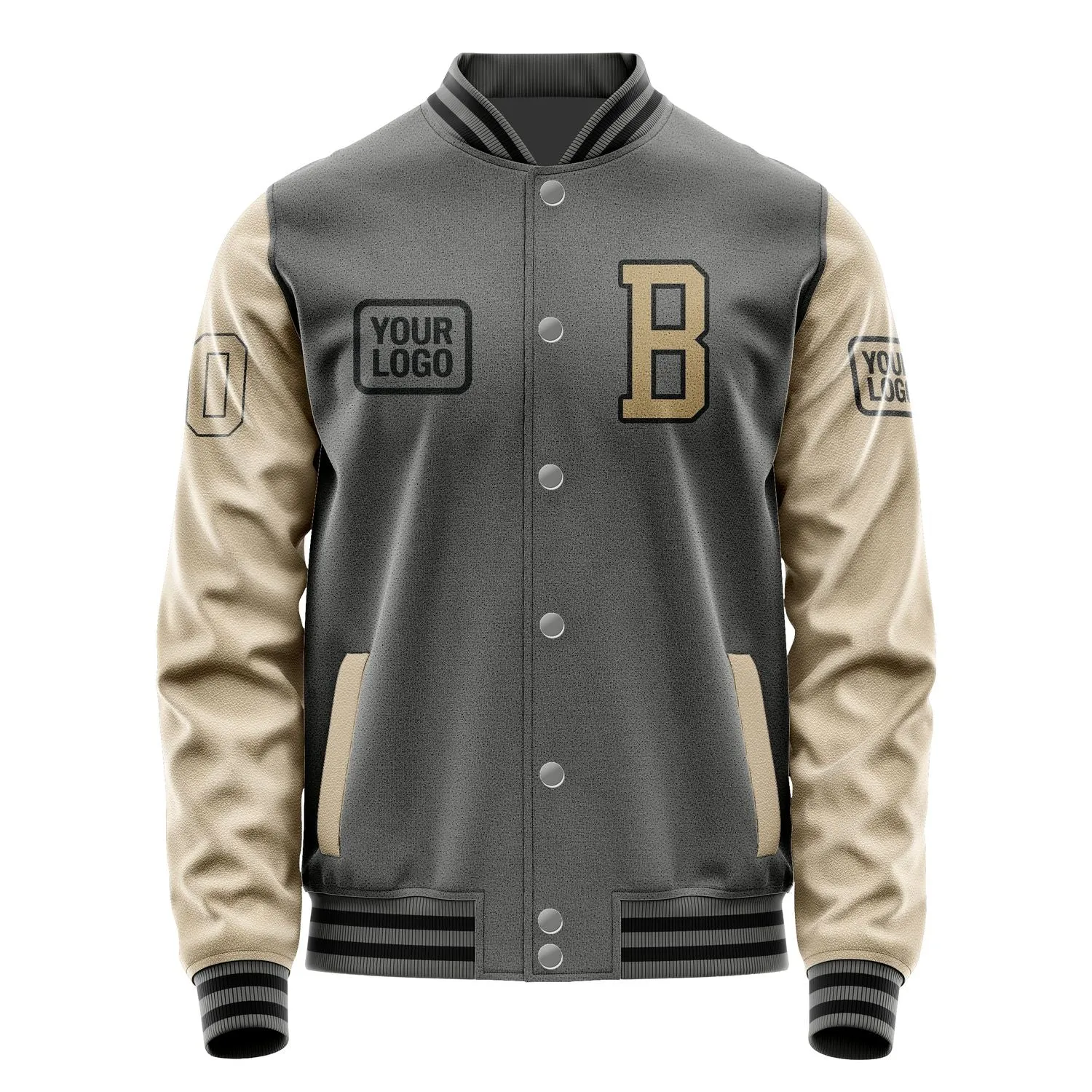 Custom Dark Grey Light Khaki Jacket sold by Tailorly product image thumbnail 2