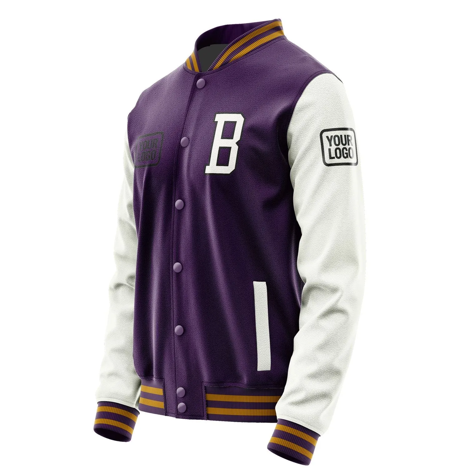 Custom Purple White Jacket sold by Tailorly product image thumbnail 3