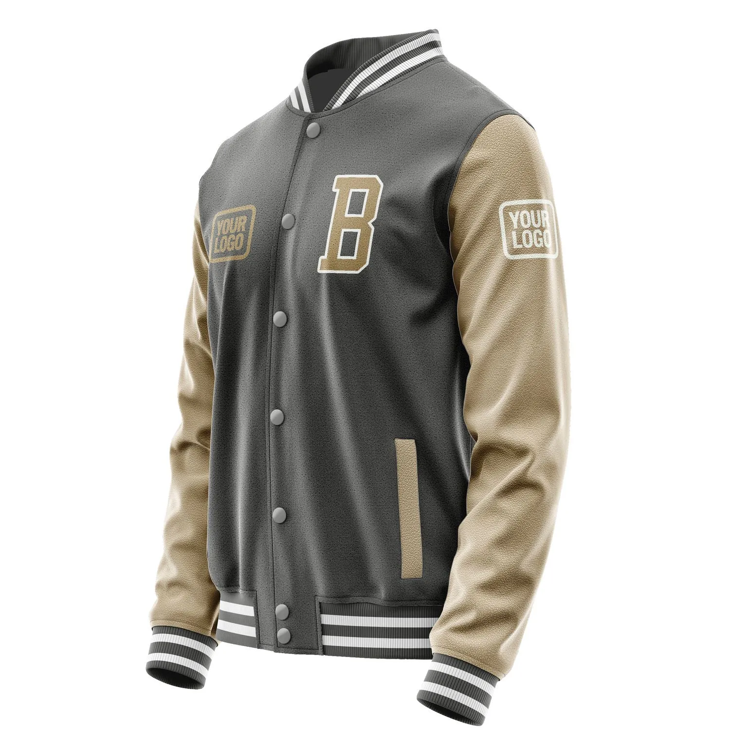 Custom Dark Grey Light Khaki Jacket sold by Tailorly product image thumbnail 3