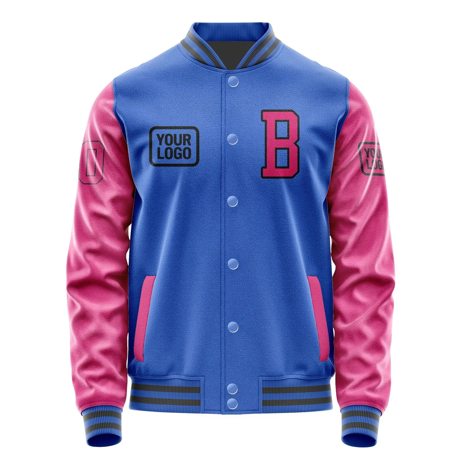 Custom Sky Blue Pink Jacket sold by Tailorly product image thumbnail 2