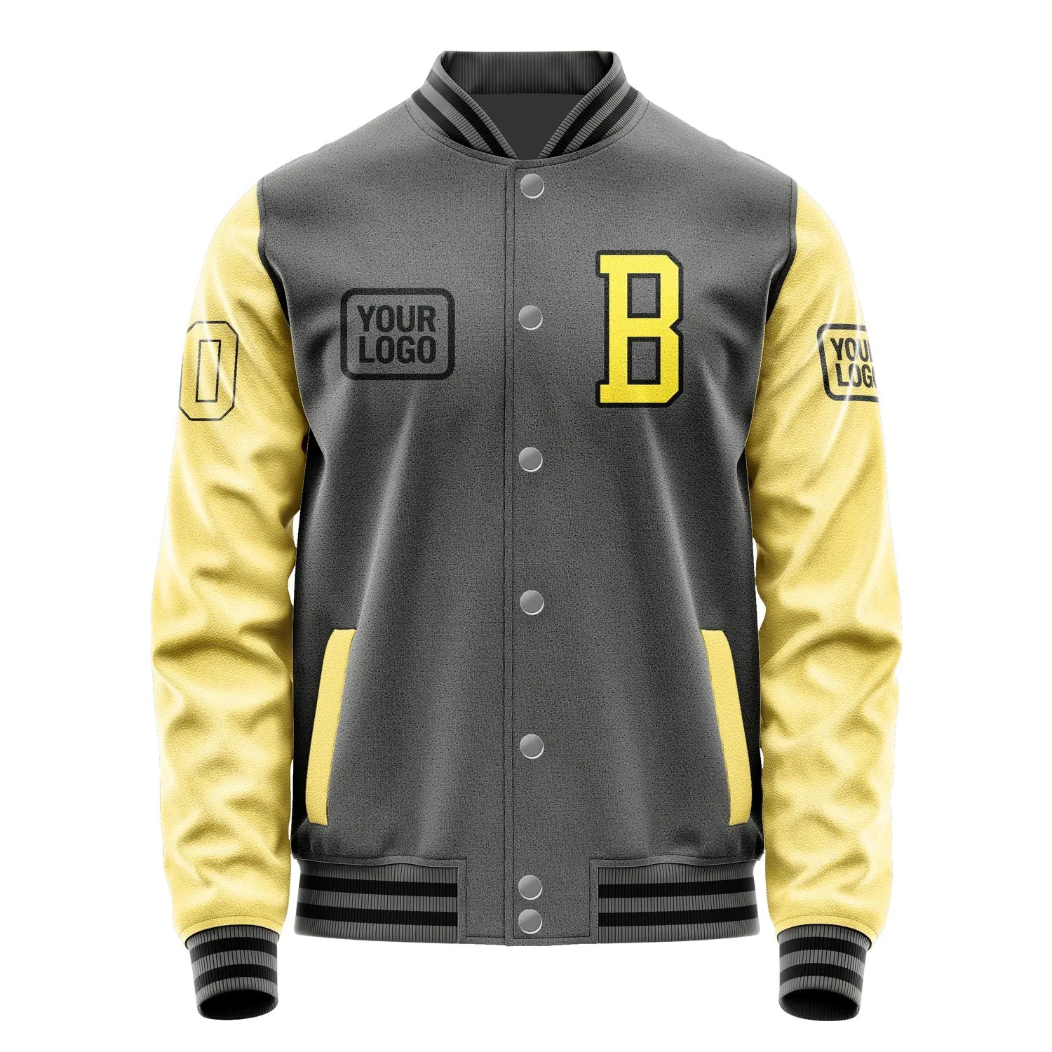 Custom Dark Grey Light Yellow Jacket sold by Tailorly product image thumbnail 2