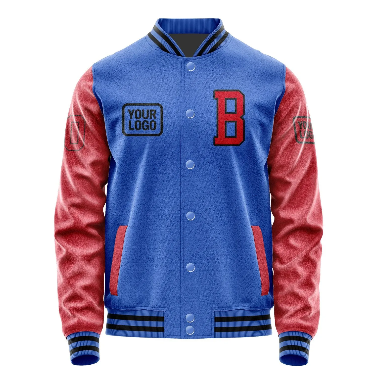 Custom Sky Blue Red Jacket sold by Tailorly product image thumbnail 2