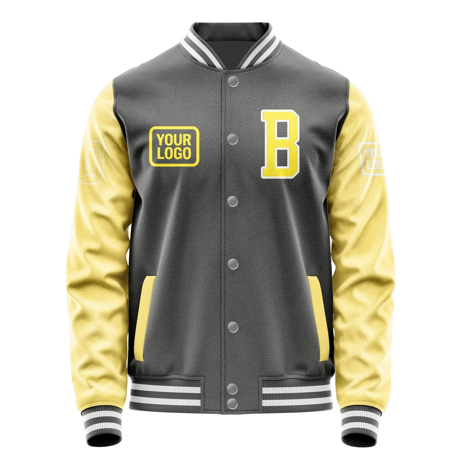 Custom Dark Grey Light Yellow Jacket sold by Tailorly product image thumbnail 2