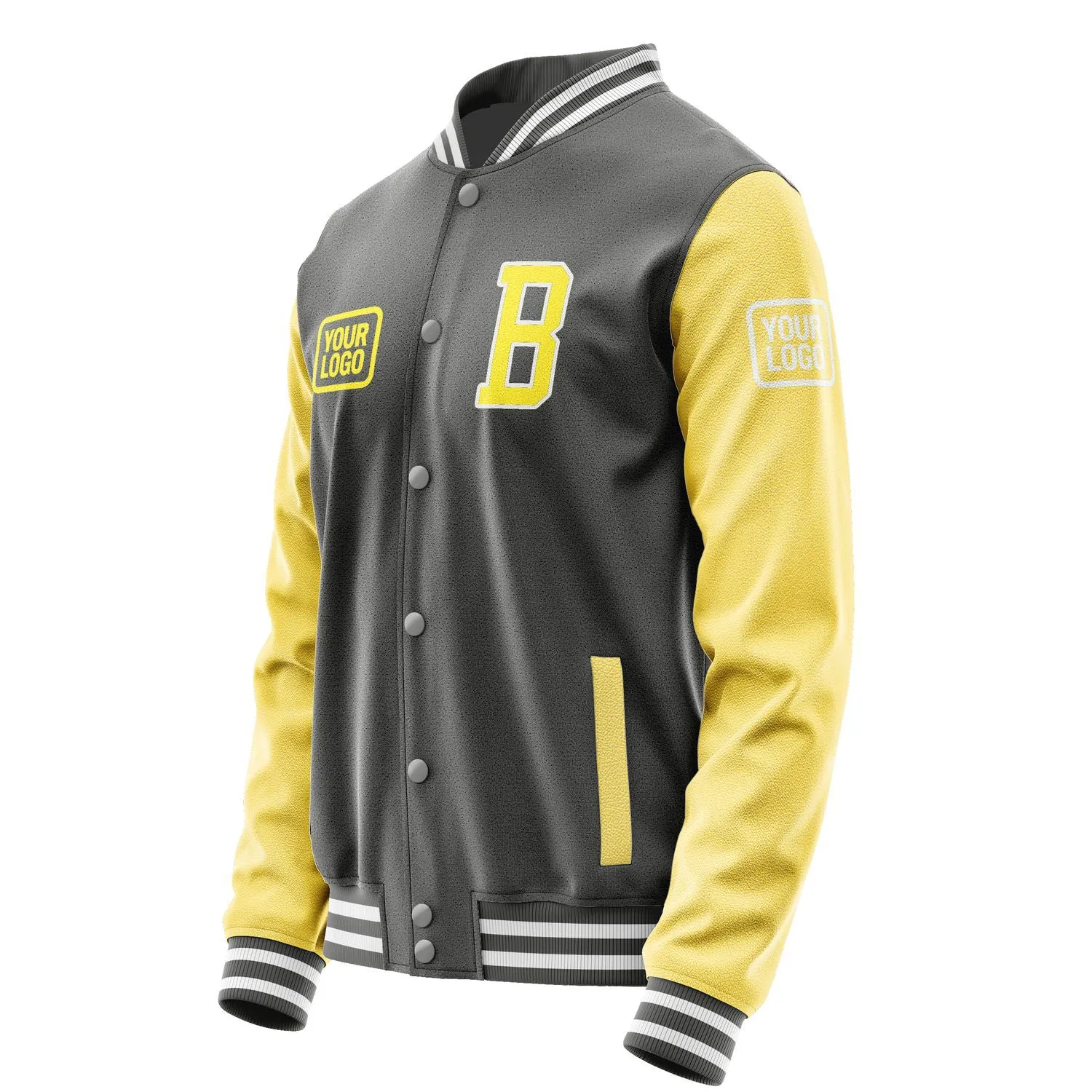 Custom Dark Grey Light Yellow Jacket sold by Tailorly product image thumbnail 3