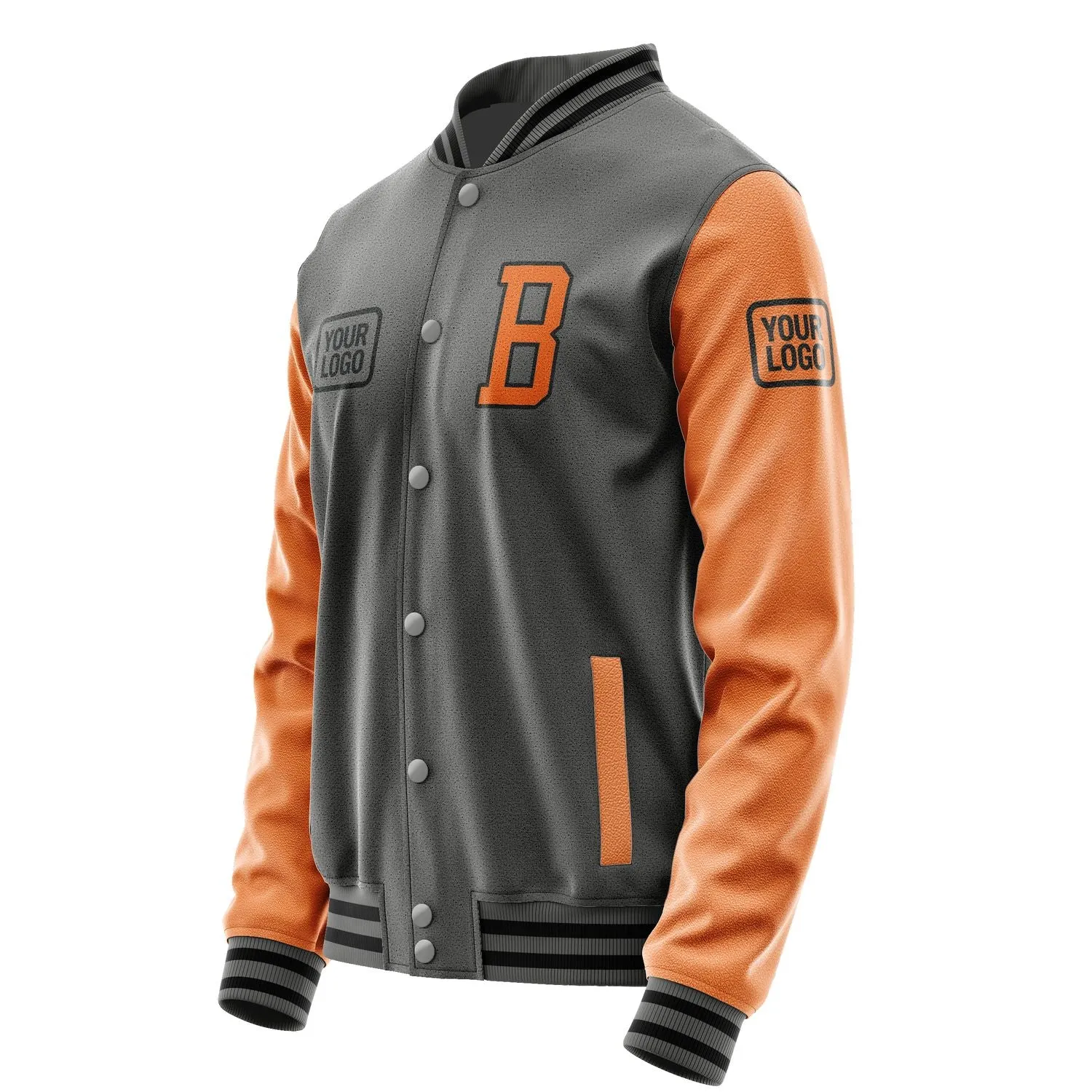 Custom Dark Grey Orange Jacket sold by Tailorly product image thumbnail 3