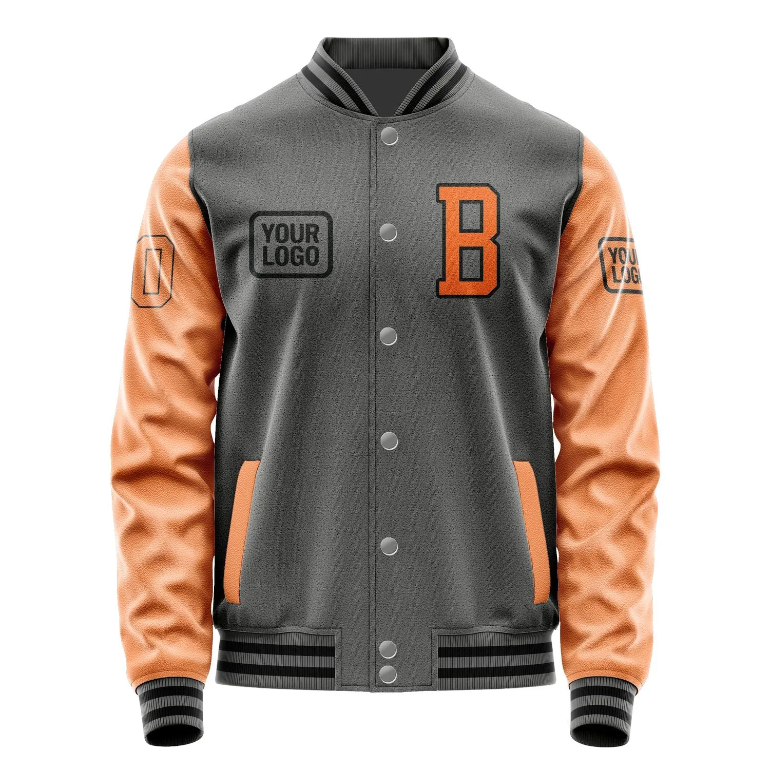 Custom Dark Grey Orange Jacket sold by Tailorly product image thumbnail 2