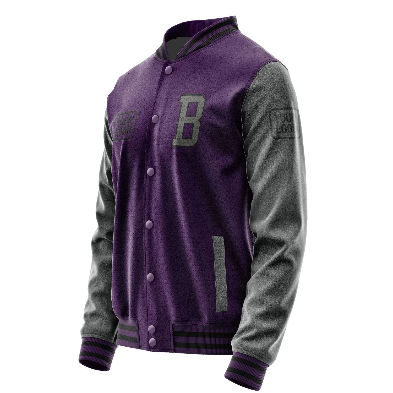 Custom Purple Dark Grey Jacket sold by Tailorly product image thumbnail 3