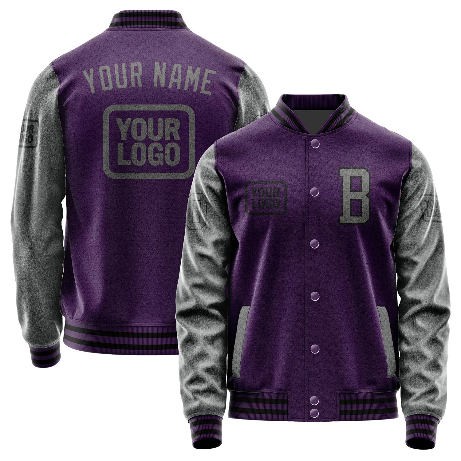 Custom Purple Dark Grey Jacket sold by Tailorly