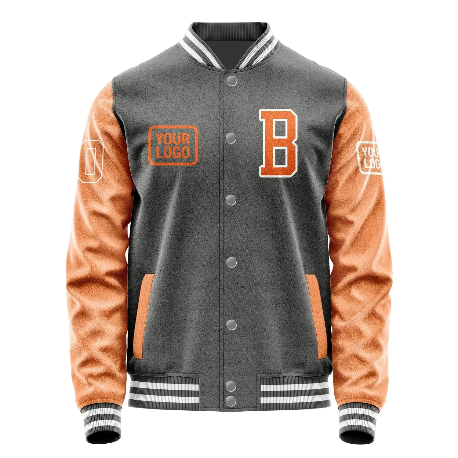 Custom Dark Grey Orange Jacket sold by Tailorly product image thumbnail 2