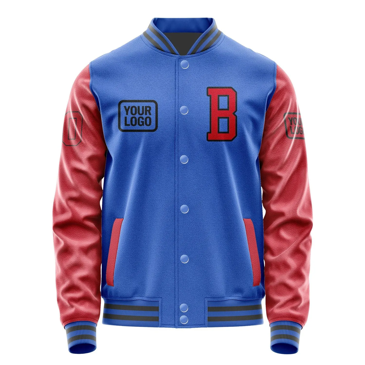 Custom Sky Blue Red Jacket sold by Tailorly product image thumbnail 2