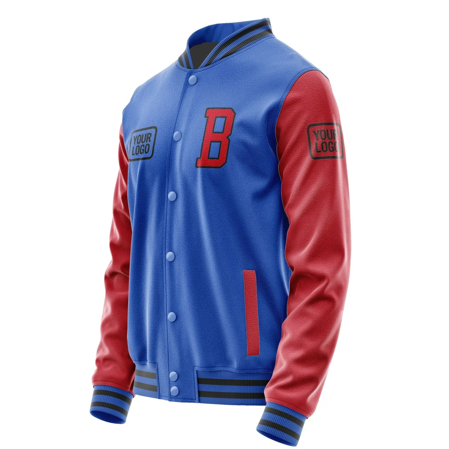 Custom Sky Blue Red Jacket sold by Tailorly product image thumbnail 3