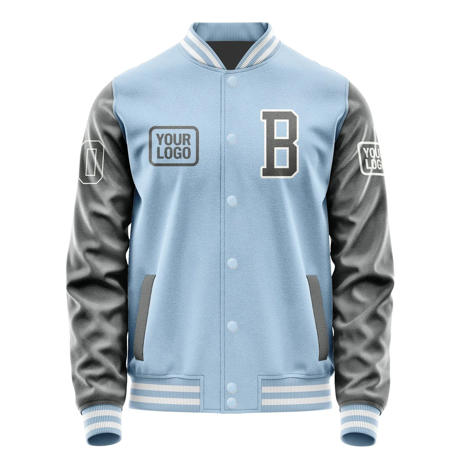 Custom Light Blue Dark Grey Jacket sold by Tailorly product image thumbnail 2