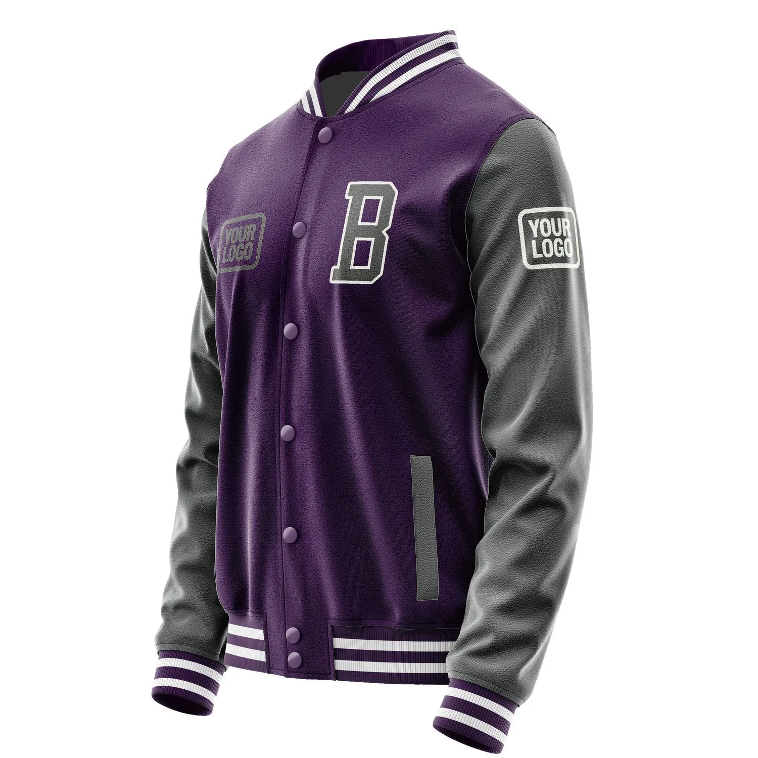 Custom Purple Dark Grey Jacket sold by Tailorly product image thumbnail 3