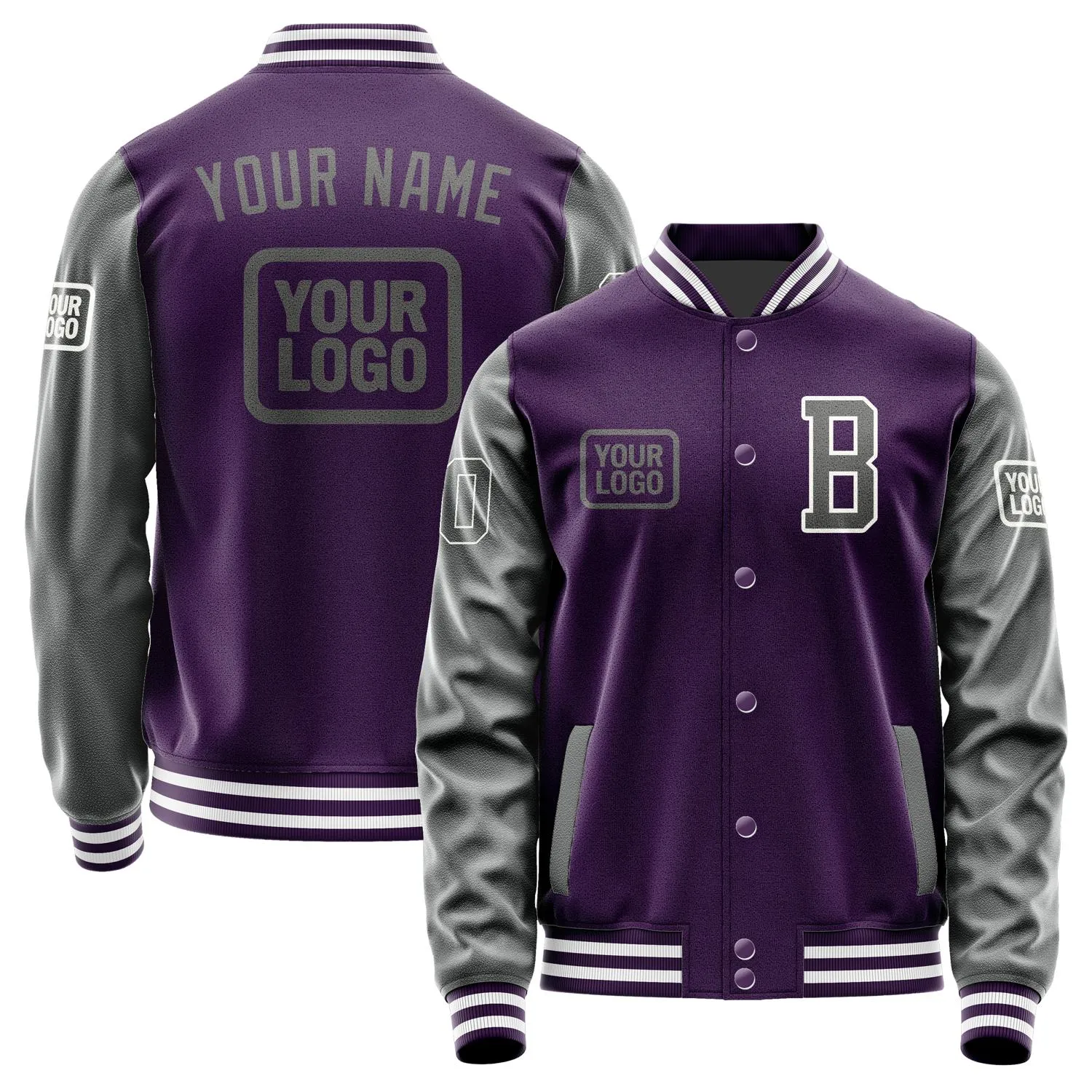 Custom Purple Dark Grey Jacket sold by Tailorly