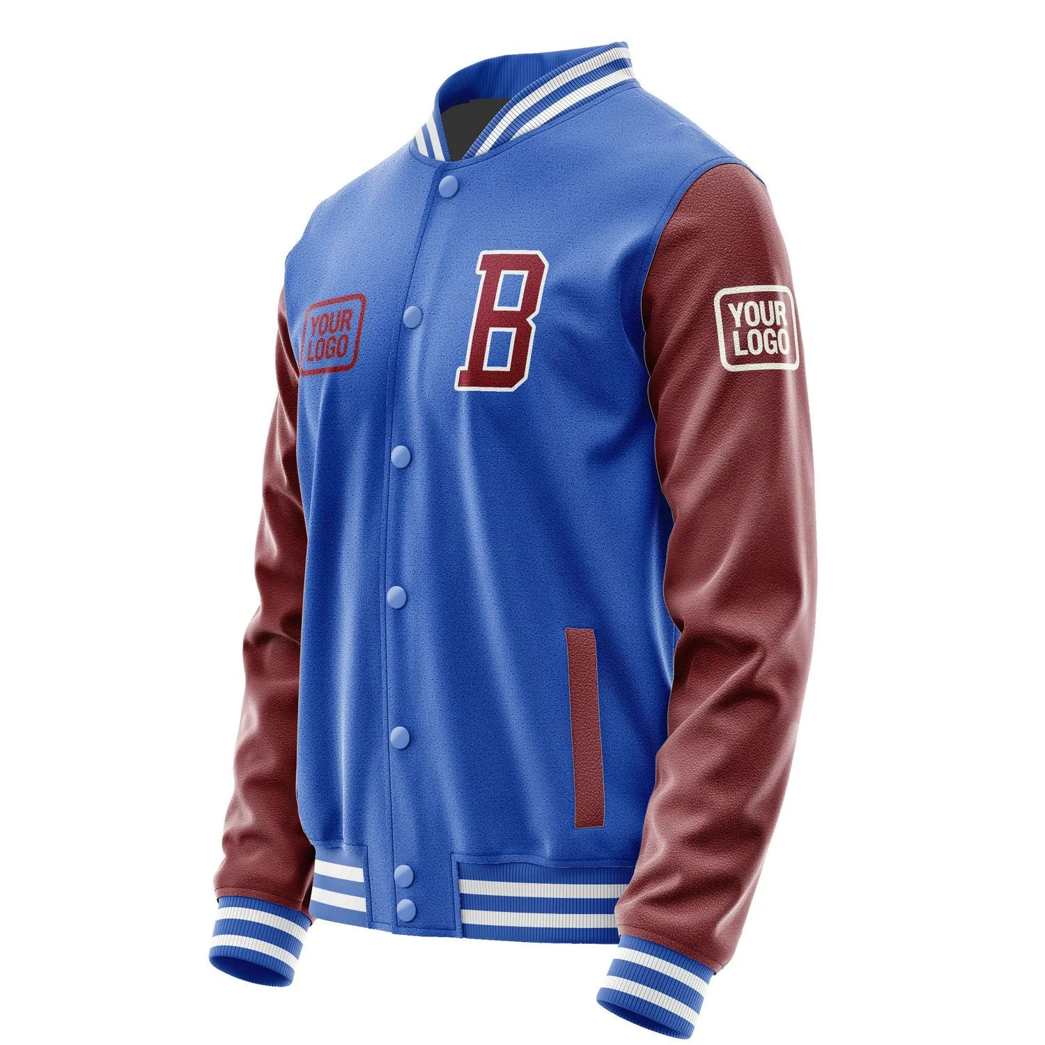 Custom Sky Blue Crimson Red Jacket sold by Tailorly product image thumbnail 3