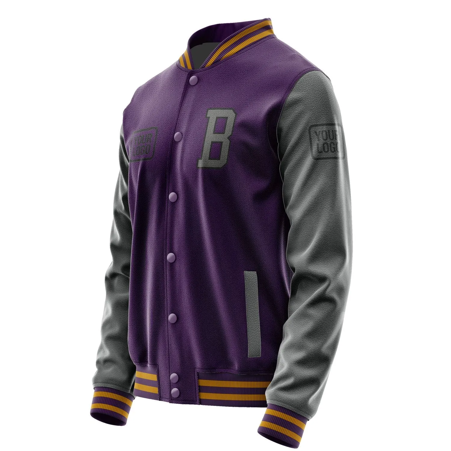 Custom Purple Dark Grey Jacket sold by Tailorly product image thumbnail 3