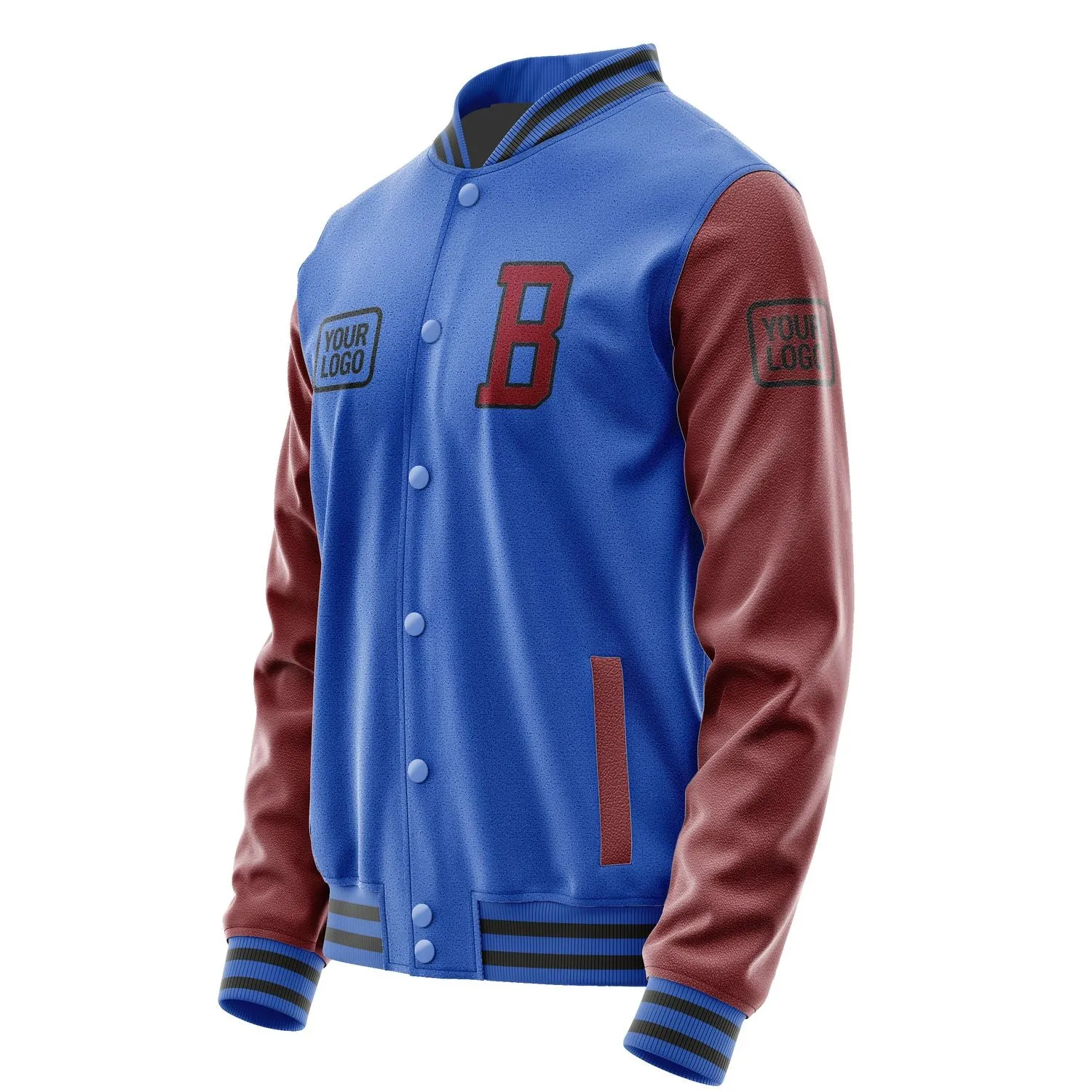 Custom Sky Blue Crimson Red Jacket sold by Tailorly product image thumbnail 3
