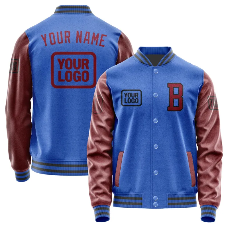 Custom Sky Blue Crimson Red Jacket sold by Tailorly