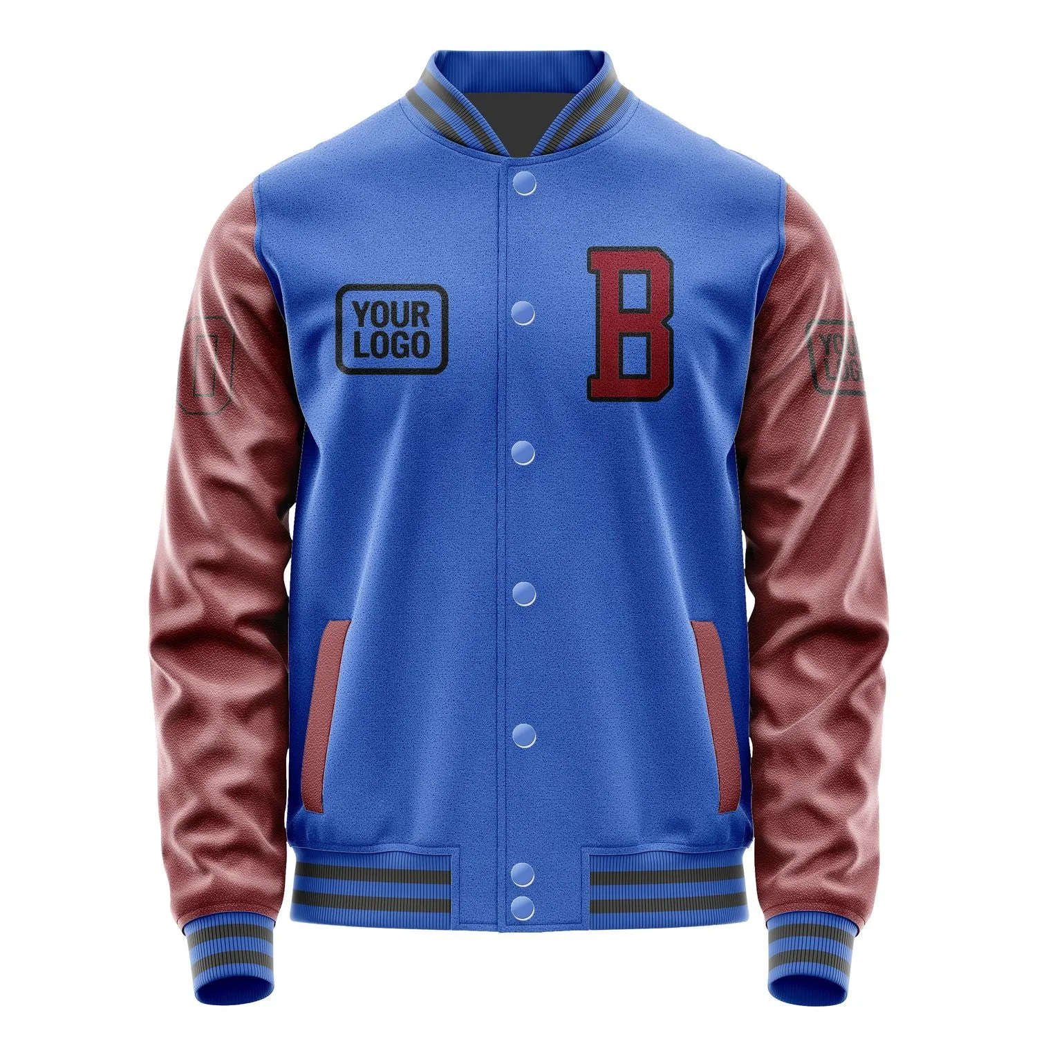 Custom Sky Blue Crimson Red Jacket sold by Tailorly product image thumbnail 2