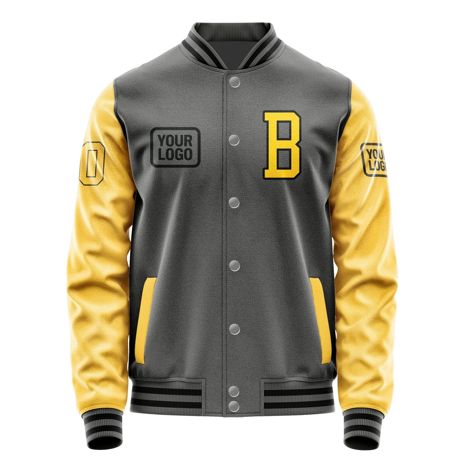 Custom Dark Grey Gold Jacket sold by Tailorly product image thumbnail 2