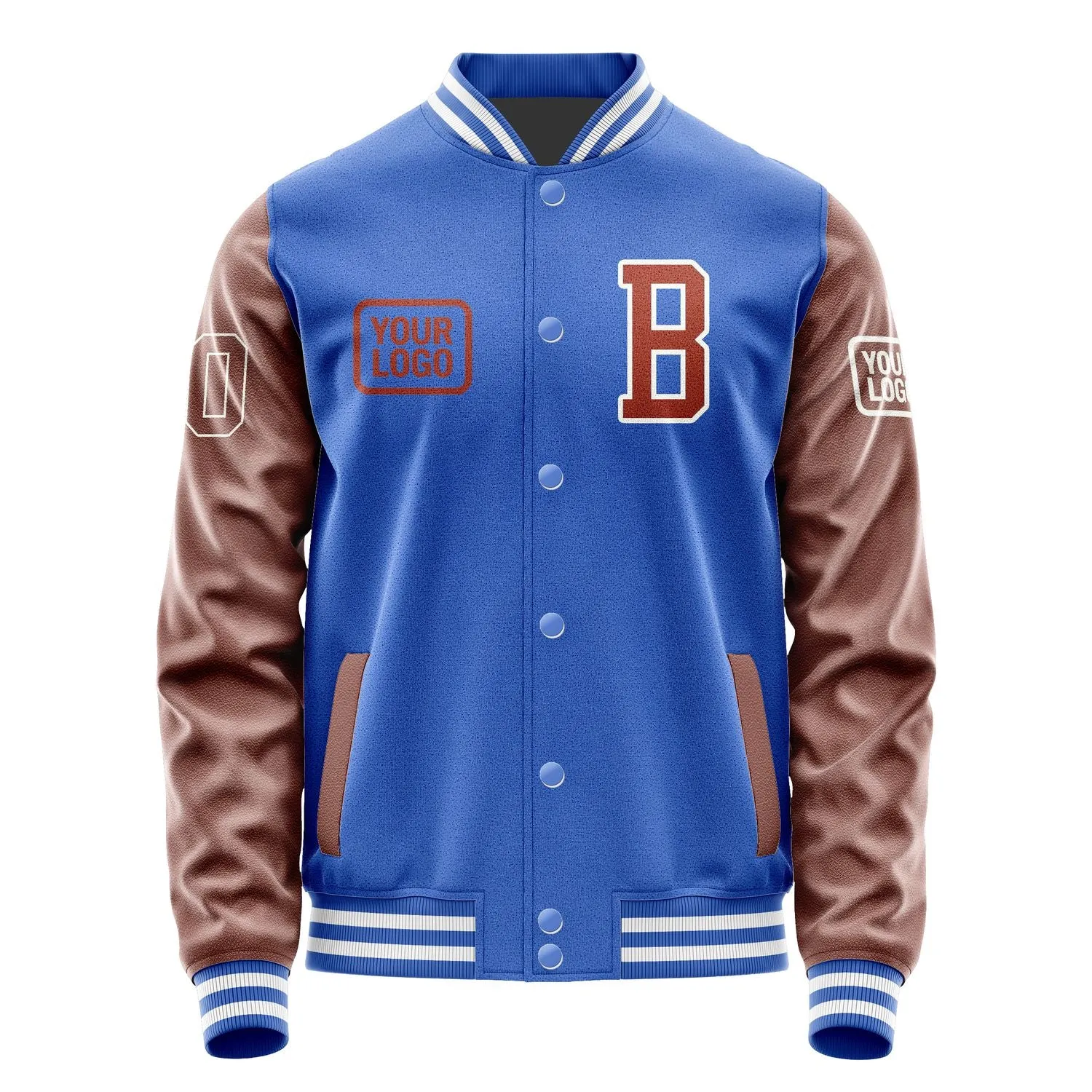 Custom Sky Blue Coral Red Jacket sold by Tailorly product image thumbnail 2