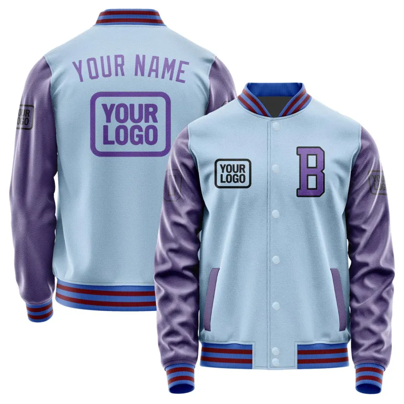 Custom Light Blue Light Purple Jacket sold by Tailorly