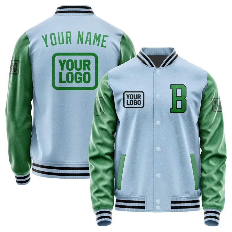 Custom Light Blue Emerald Green Jacket sold by Tailorly