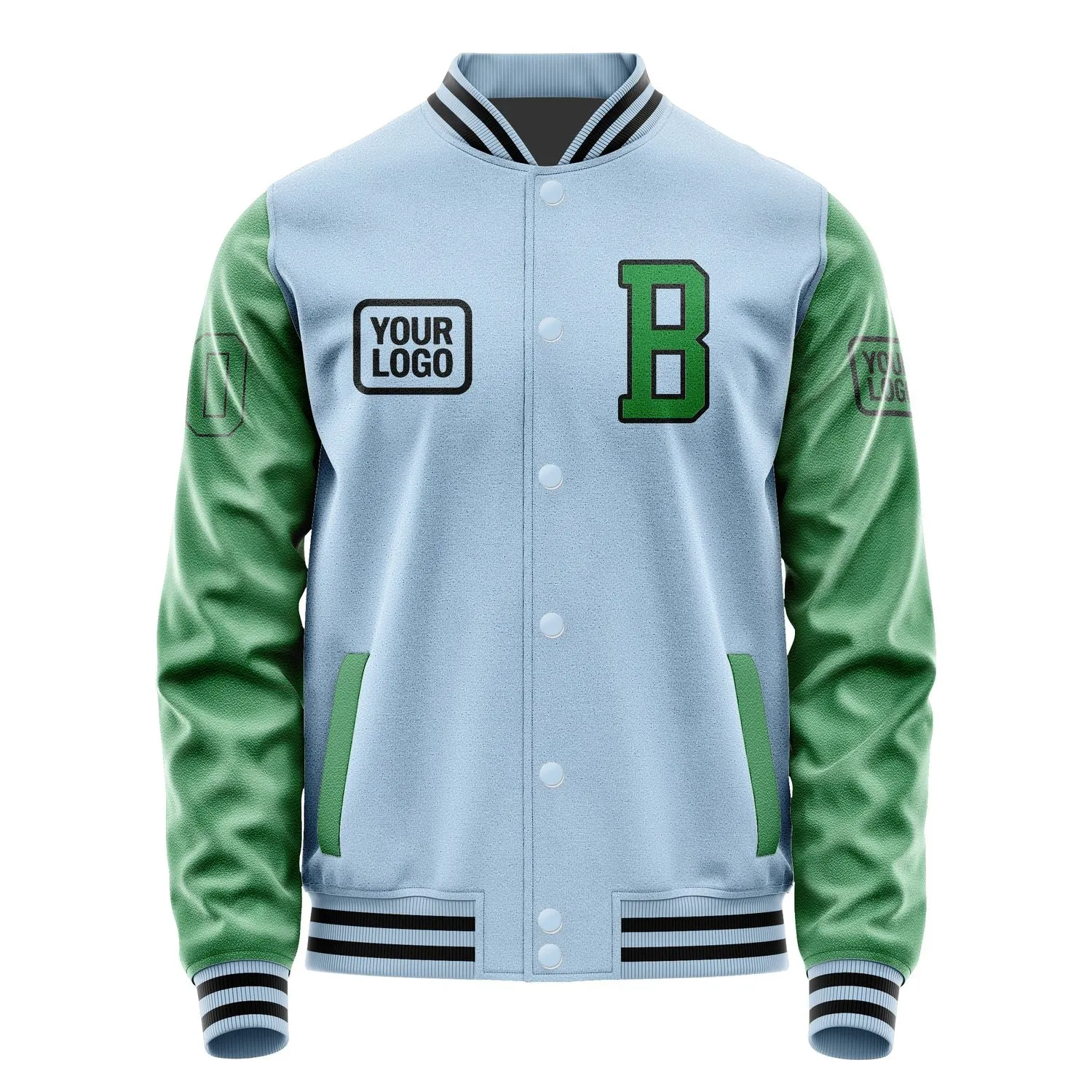 Custom Light Blue Emerald Green Jacket sold by Tailorly product image thumbnail 2