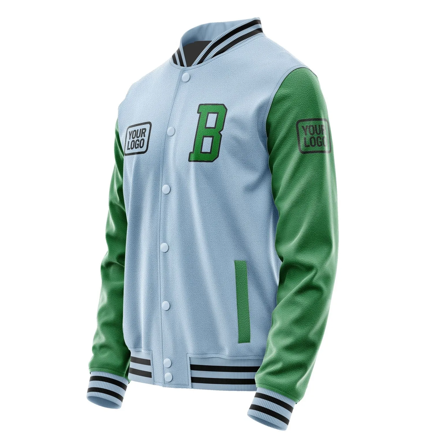 Custom Light Blue Emerald Green Jacket sold by Tailorly product image thumbnail 3