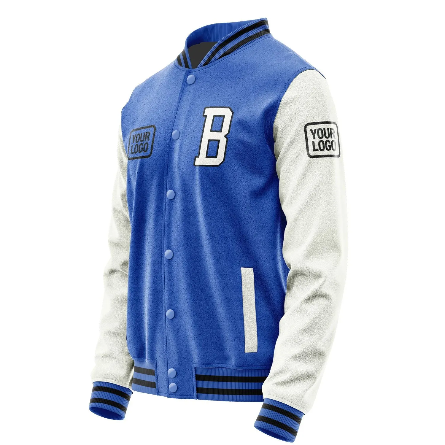 Custom Sky Blue White Jacket sold by Tailorly product image thumbnail 3