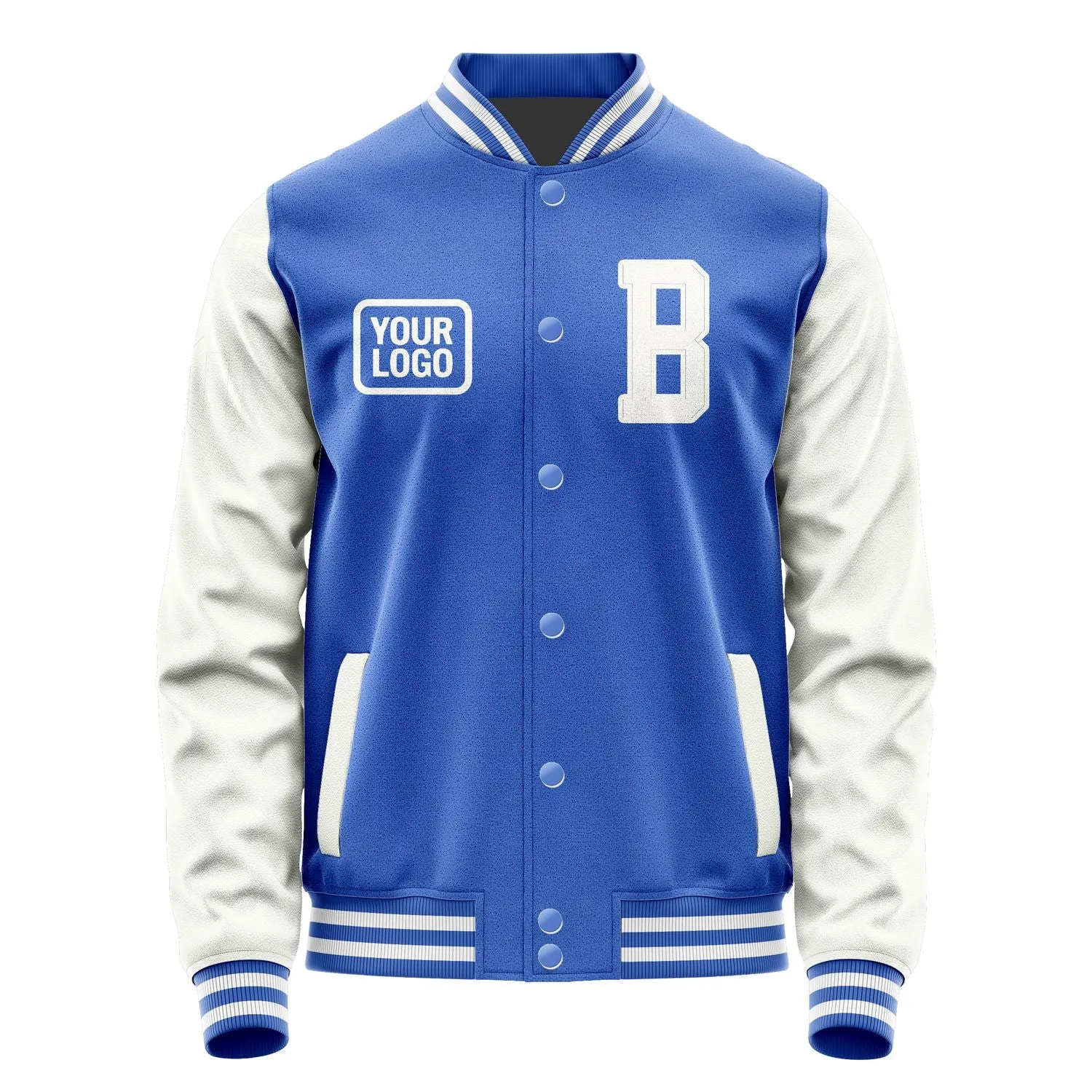 Custom Sky Blue White Jacket sold by Tailorly product image thumbnail 2