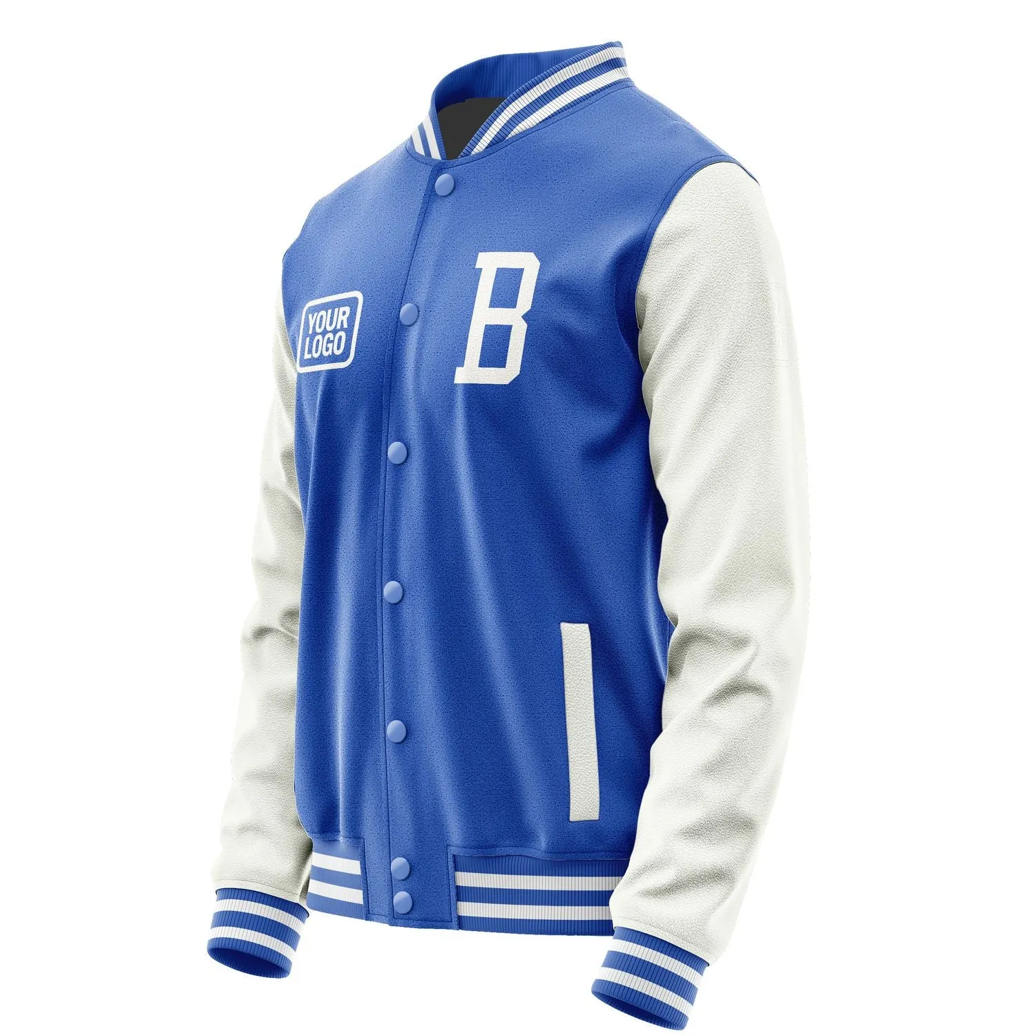 Custom Sky Blue White Jacket sold by Tailorly product image thumbnail 3