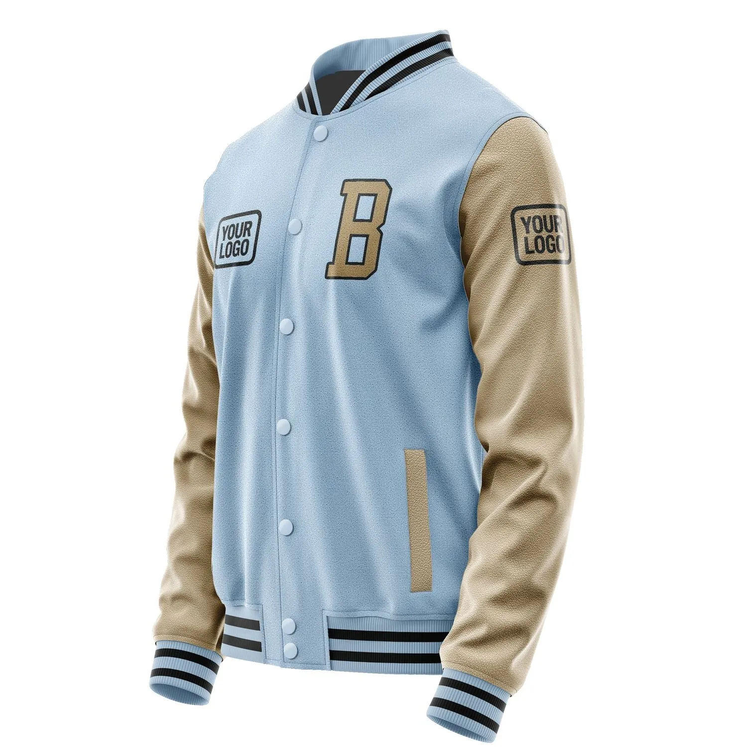 Custom Light Blue Light Khaki Jacket sold by Tailorly product image thumbnail 3