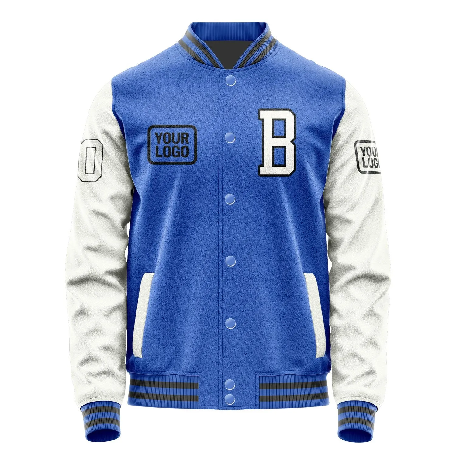 Custom Sky Blue White Jacket sold by Tailorly product image thumbnail 2
