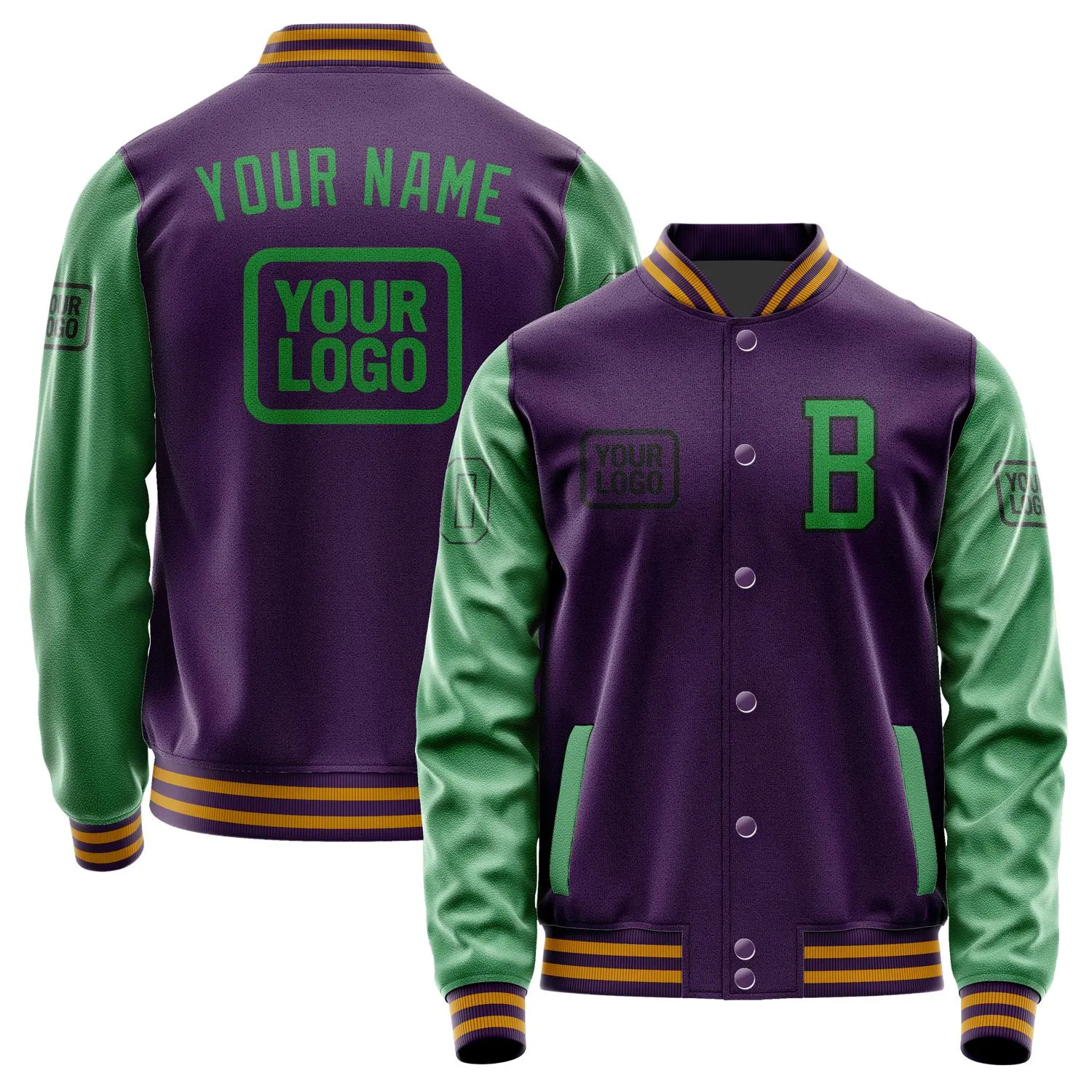 Custom Purple Emerald Green Jacket sold by Tailorly