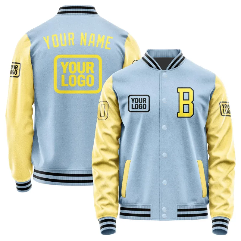 Custom Light Blue Light Yellow Jacket sold by Tailorly