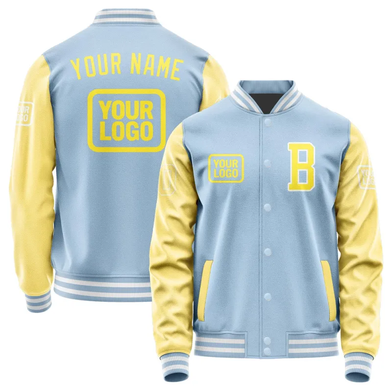 Custom Light Blue Light Yellow Jacket sold by Tailorly