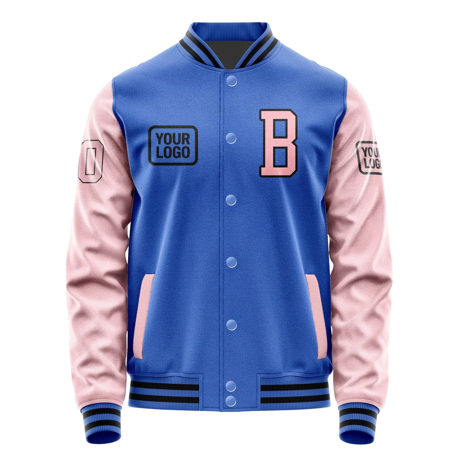 Custom Sky Blue Light Pink Jacket sold by Tailorly product image thumbnail 2