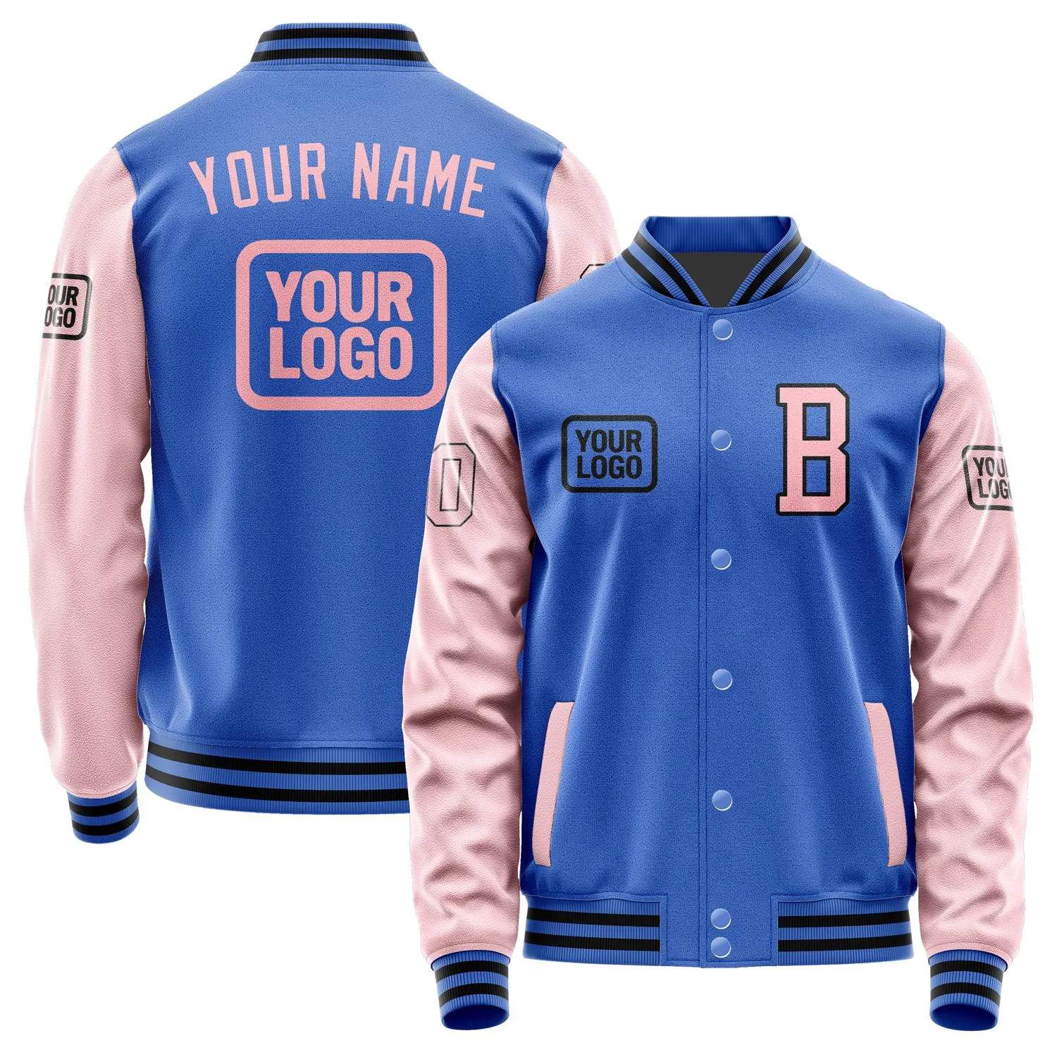 Custom Sky Blue Light Pink Jacket sold by Tailorly