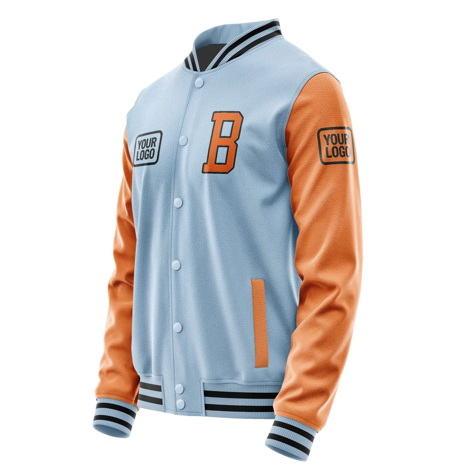 Custom Light Blue Orange Jacket sold by Tailorly product image thumbnail 3