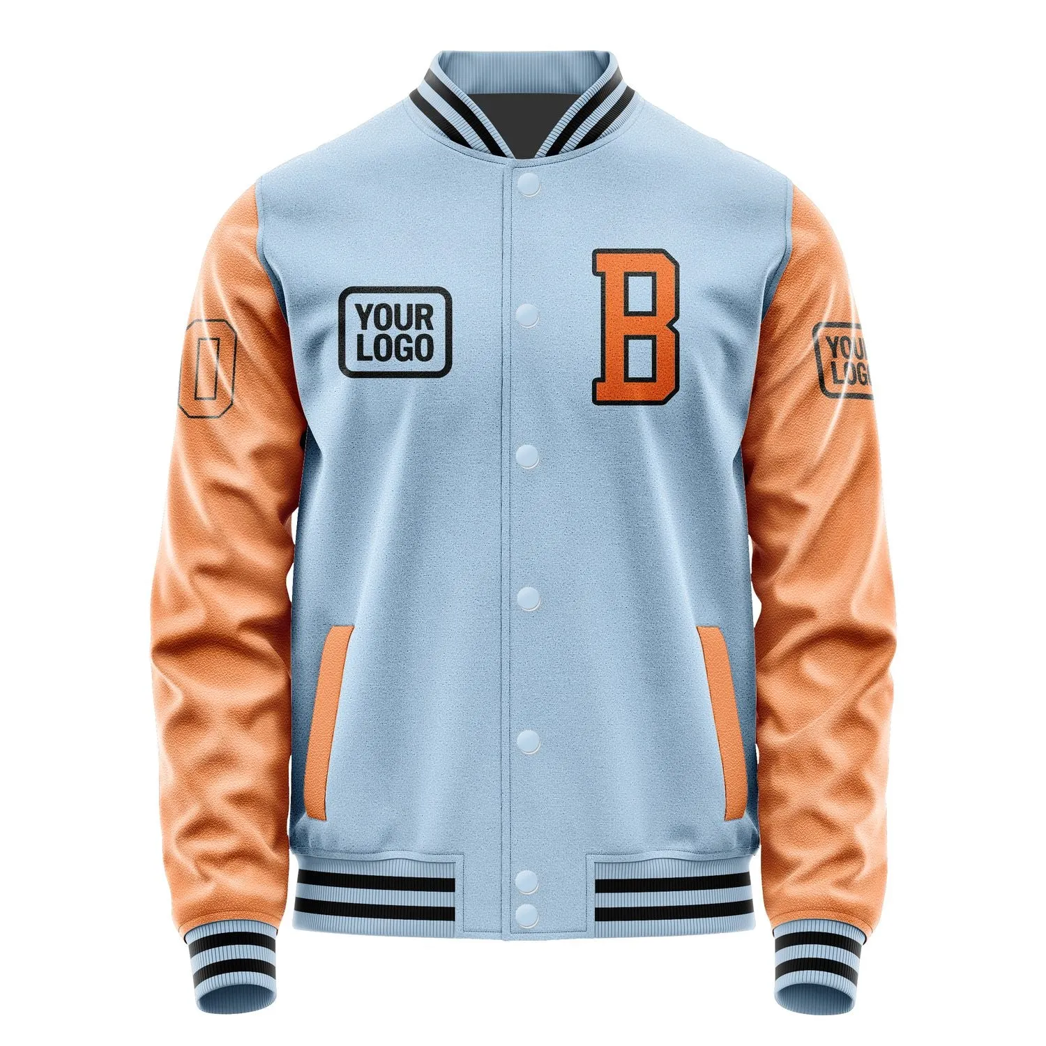 Custom Light Blue Orange Jacket sold by Tailorly product image thumbnail 2