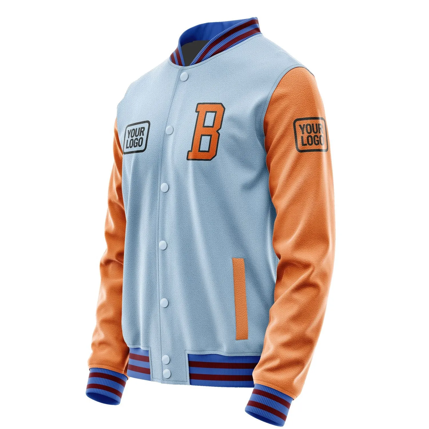 Custom Light Blue Orange Jacket sold by Tailorly product image thumbnail 3
