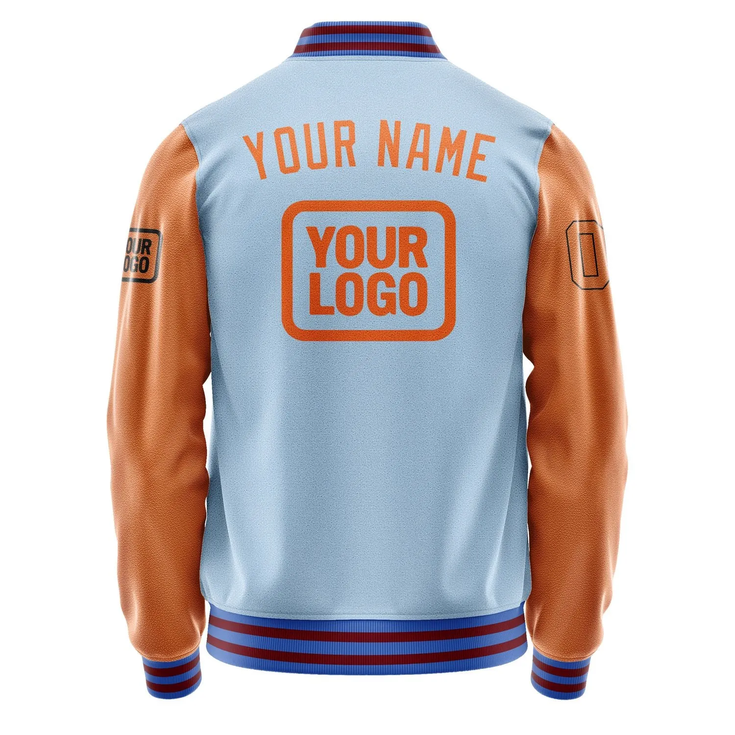 Custom Light Blue Orange Jacket sold by Tailorly product image thumbnail 4