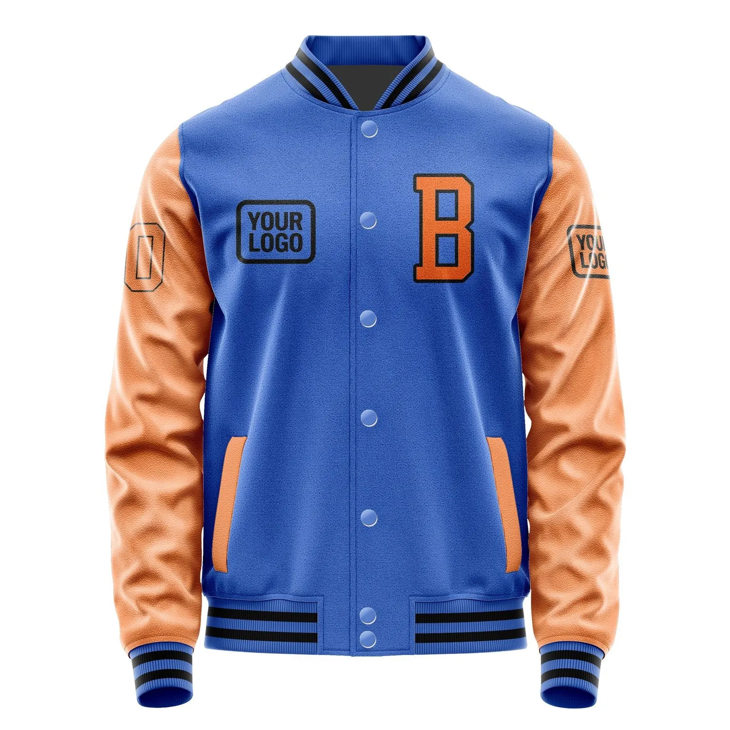 Custom Sky Blue Orange Jacket sold by Tailorly product image thumbnail 2