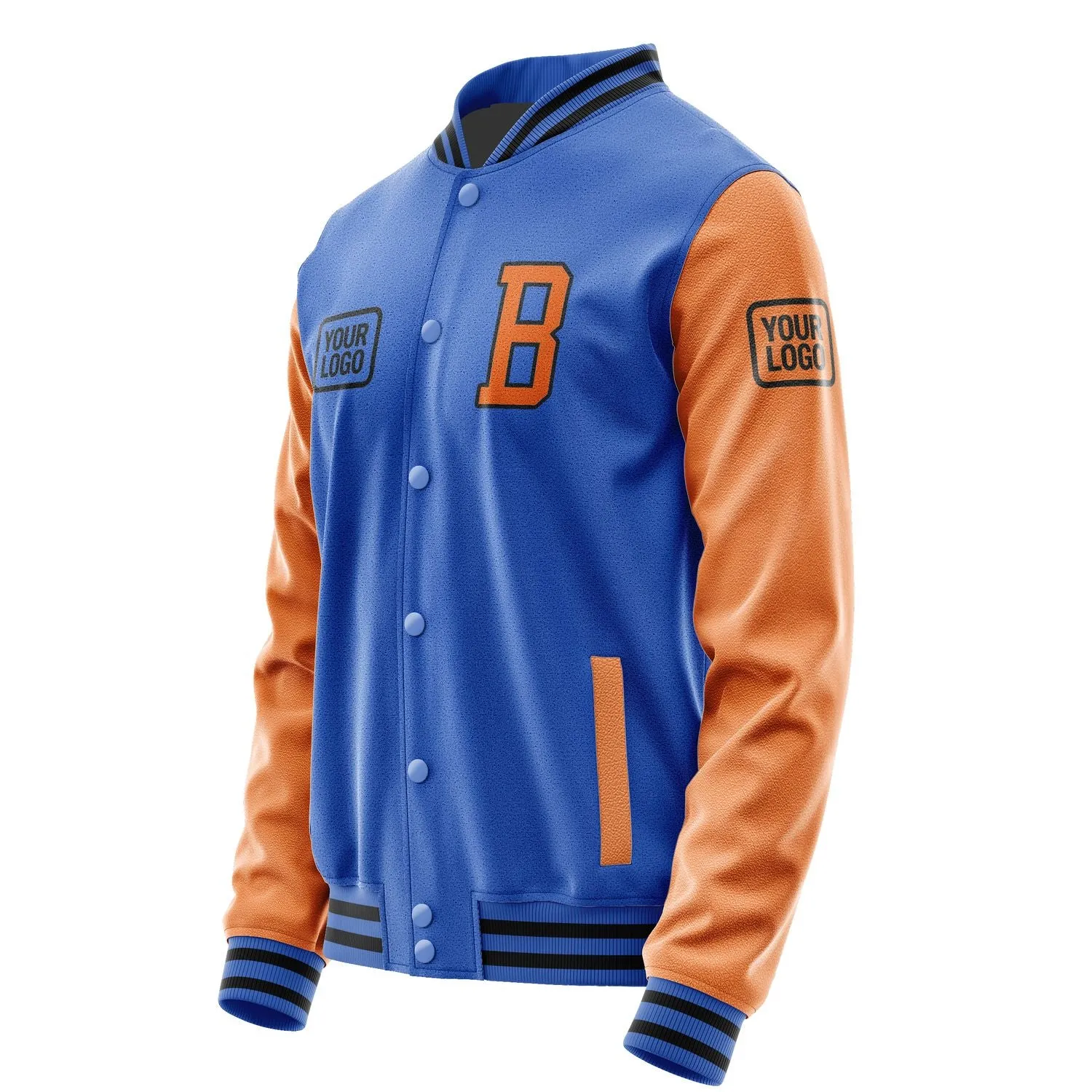 Custom Sky Blue Orange Jacket sold by Tailorly product image thumbnail 3