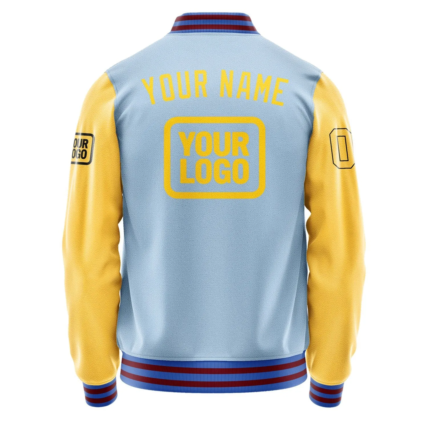 Custom Light Blue Gold Jacket sold by Tailorly product image thumbnail 4