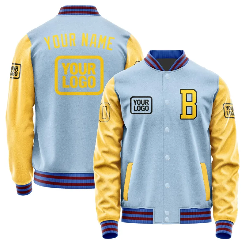 Custom Light Blue Gold Jacket sold by Tailorly